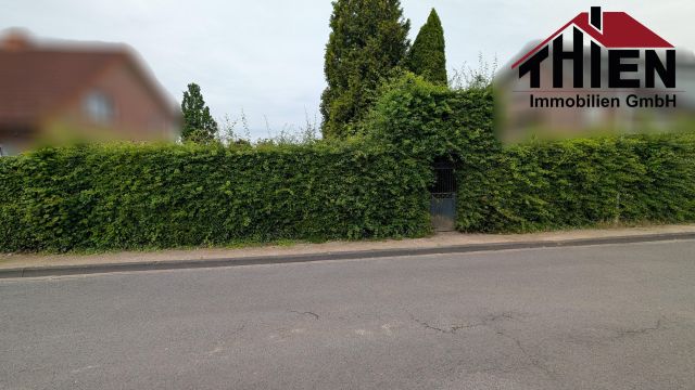 Frontansicht von der Straße – Baugrundstück in Beckum